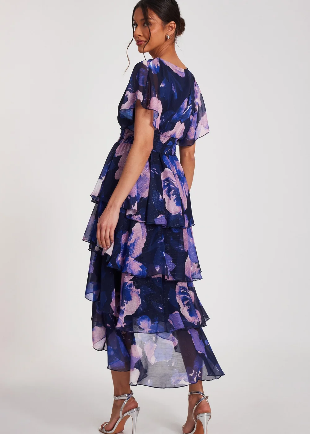 Quiz Navy Dip Hem Midi Dress - 8 Image 2