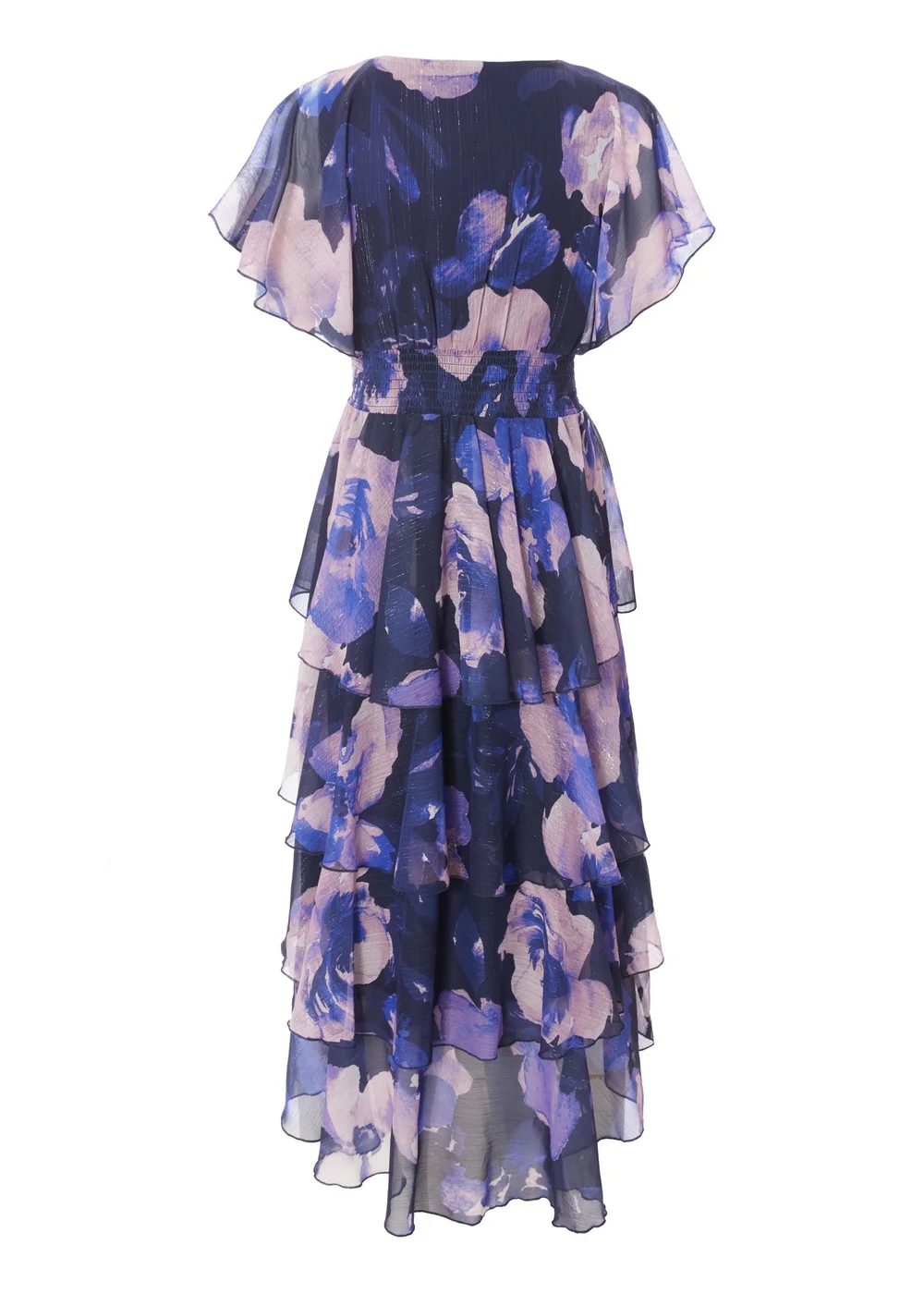 Quiz Navy Dip Hem Midi Dress - 8 Image 5