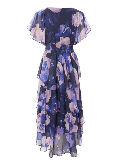 Quiz Navy Dip Hem Midi Dress - 8 Image 5