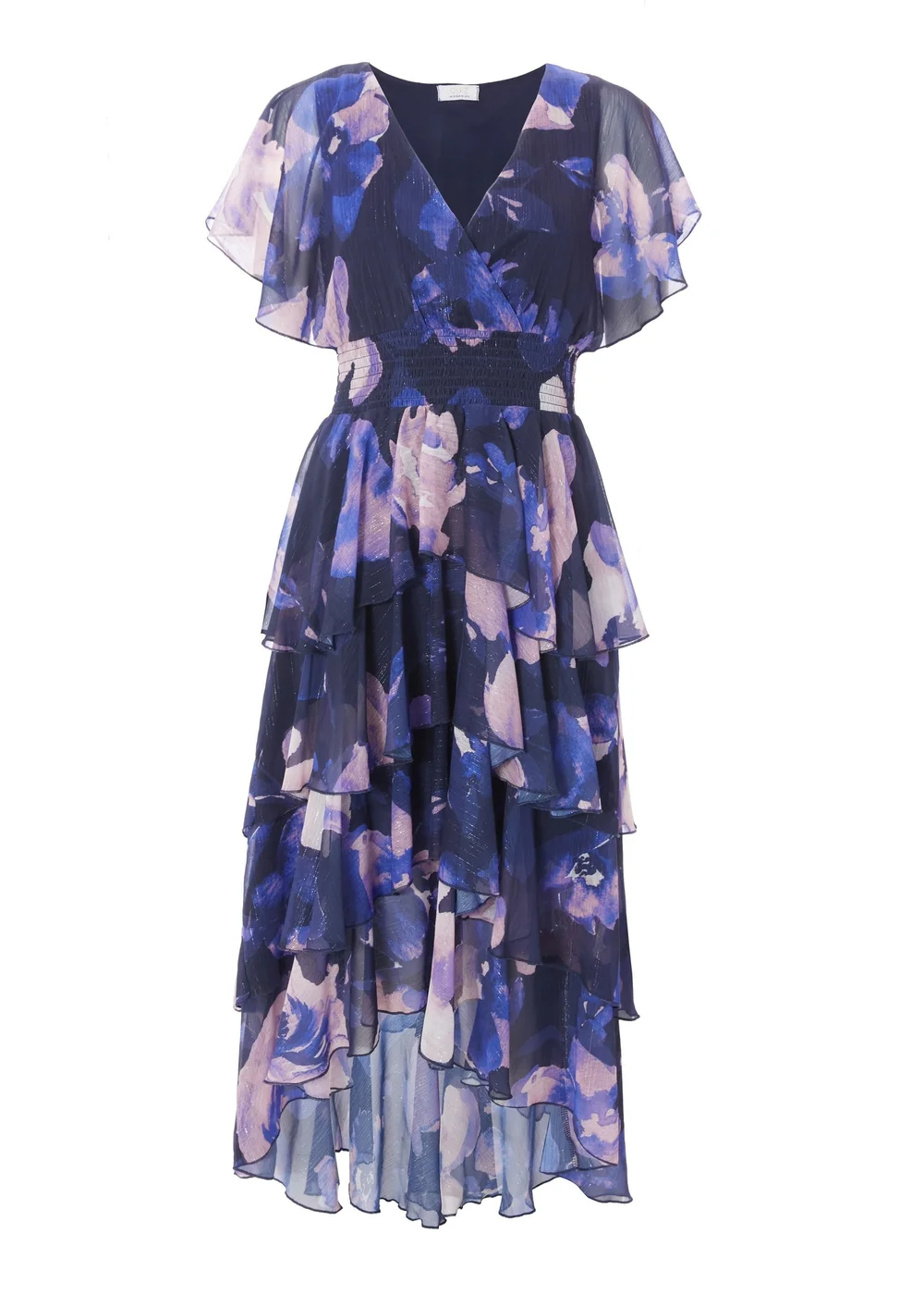 Quiz Navy Dip Hem Midi Dress - 8 Image 4