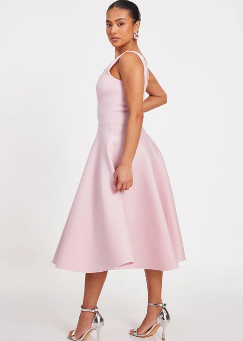 Quiz Pink Petite A-Line Midi Dress - 6 Image 2