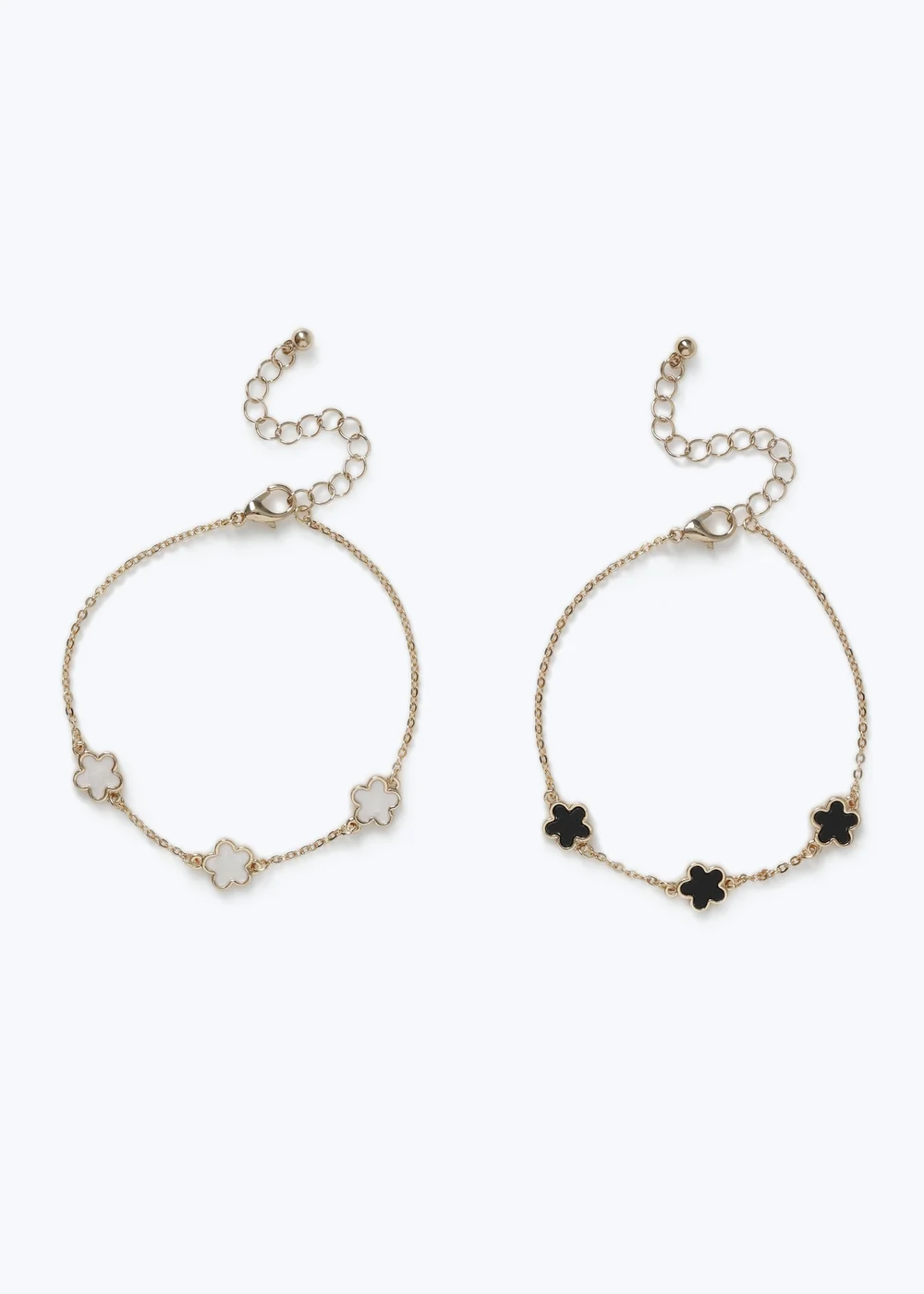 2 Pack Muse Gold Flower Bracelets - One Size Image 1