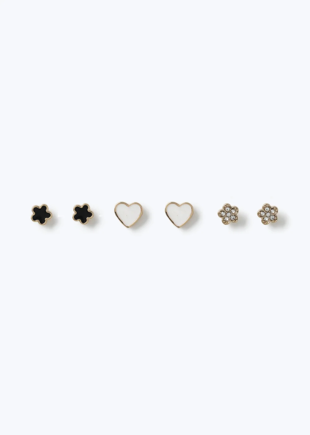 3 Pack Muse Stud Flower Earrings - One Size Image 1