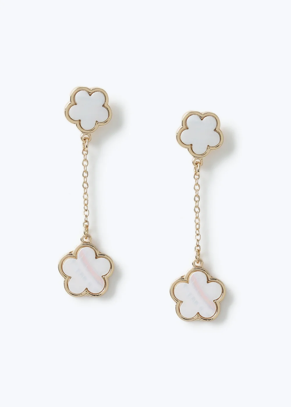 Muse White Flower Earrings - One Size Image 1