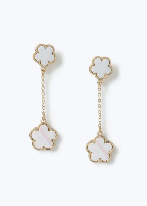 Muse White Flower Earrings - One Size Image 1