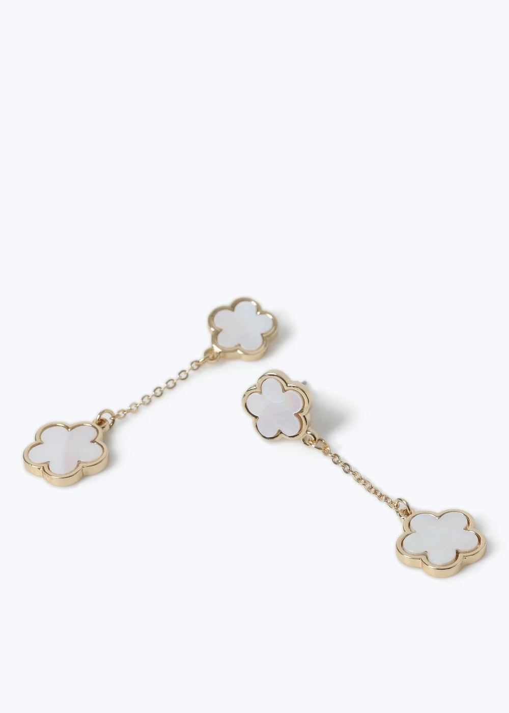 Muse White Flower Earrings - One Size Image 2