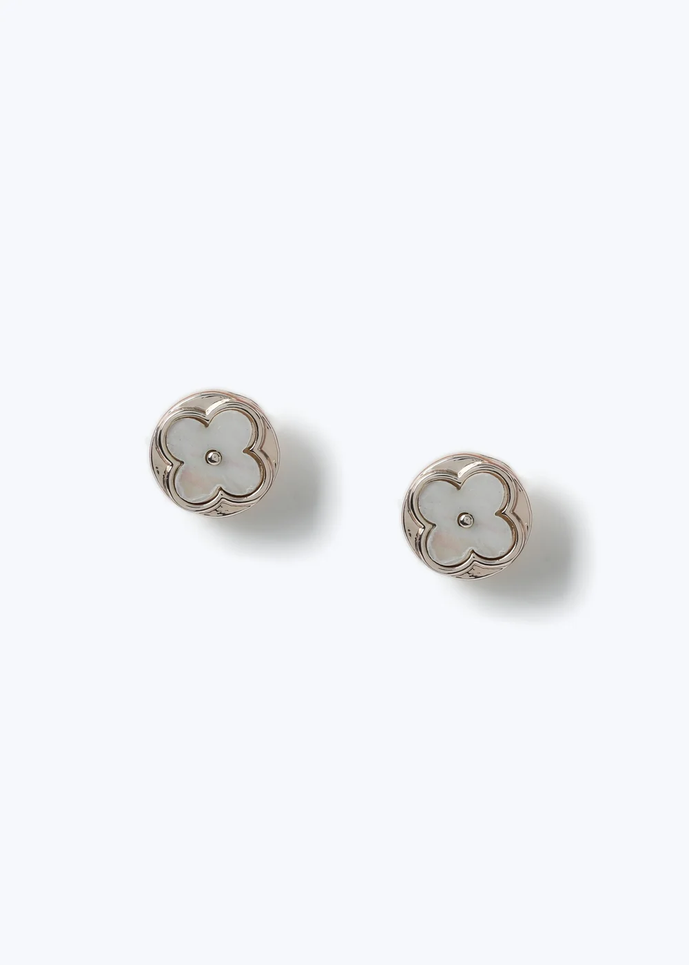 Muse White Flower Stud Earrings - One Size Image 1