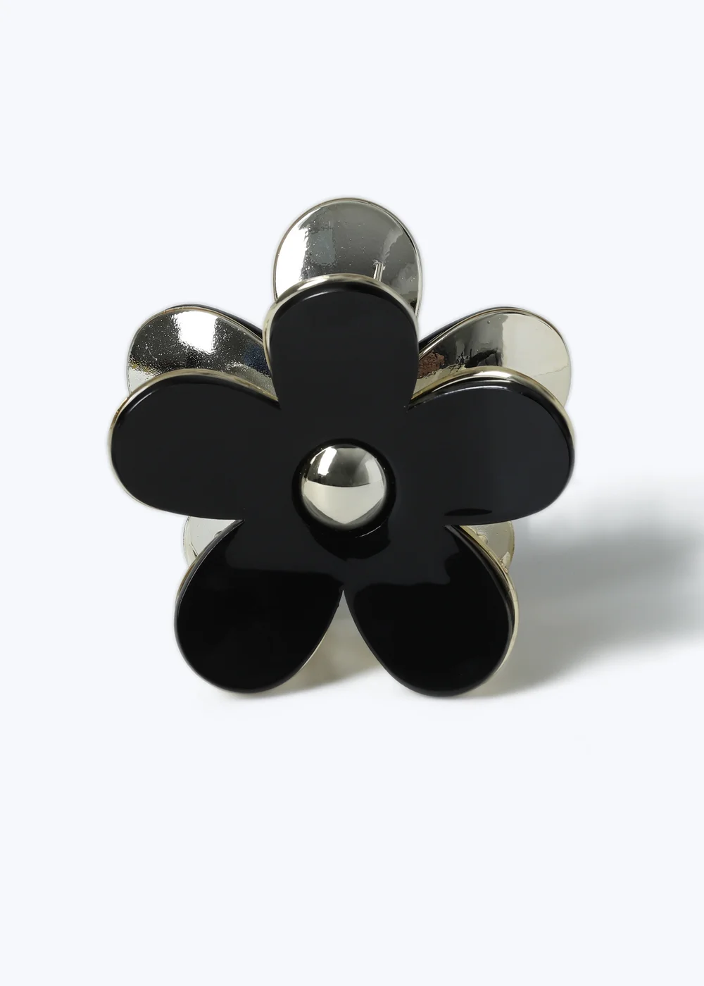 Black Flower Claw Clip - One Size Image 2