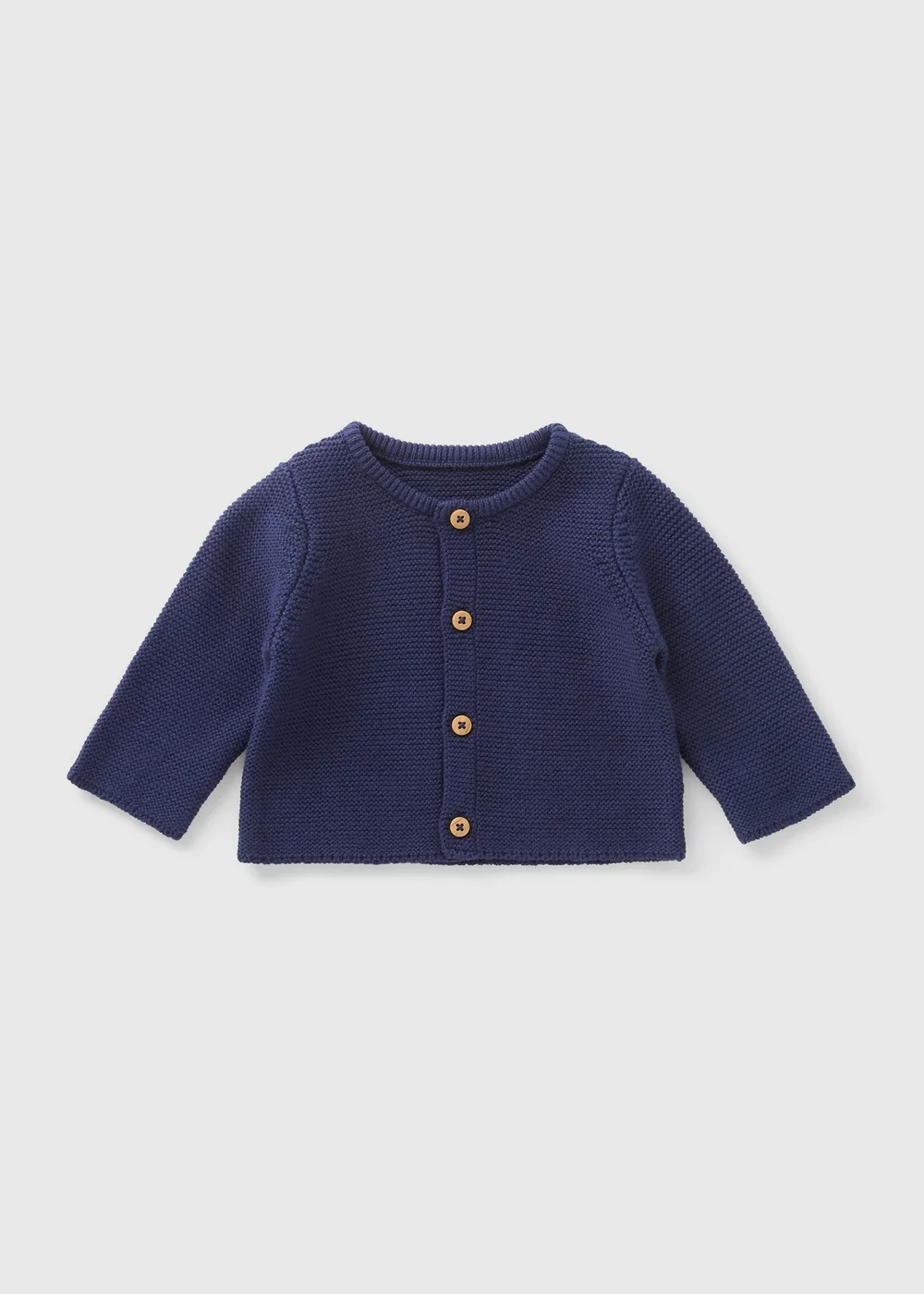 Baby Navy Knitted Cardigan (Newborn-23mths) - 0-3 months Image 1