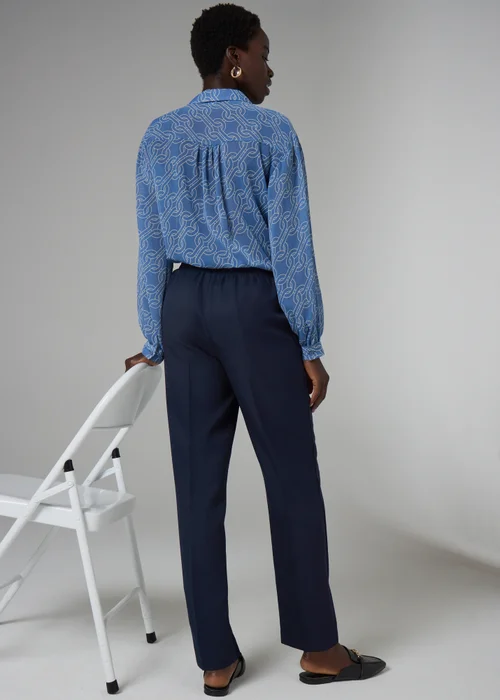 Et Vous Navy Snaffle Trousers - 22/L29 Image 3