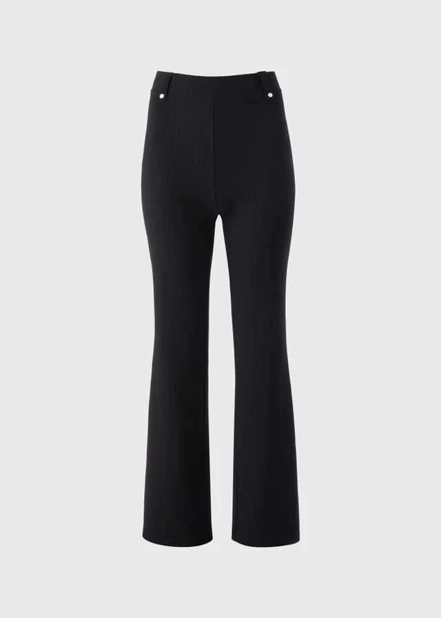 Black Rib Long Trousers