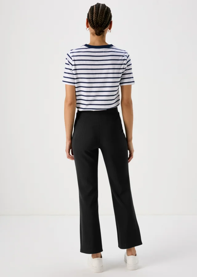 Navy Rib Petite Trousers