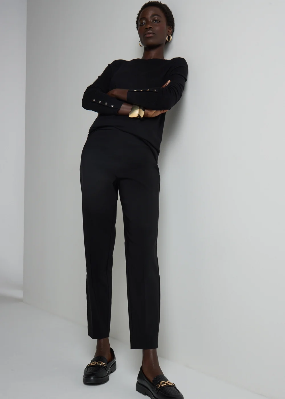 Et Vous Black Bengaline Petite Trousers - 22/L27 Image 1