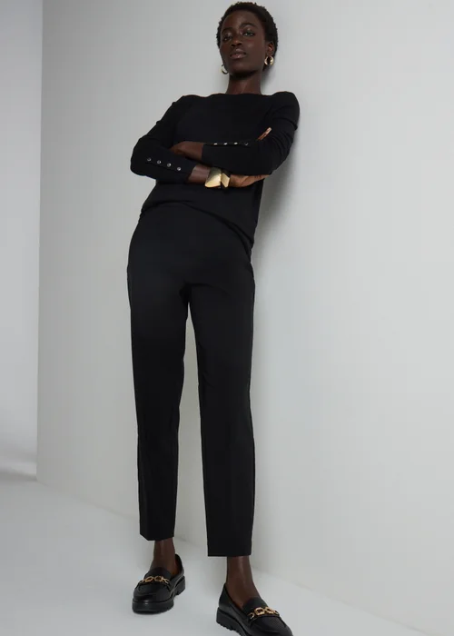 Et Vous Black Bengaline Petite Trousers - 22/L27 Image 1