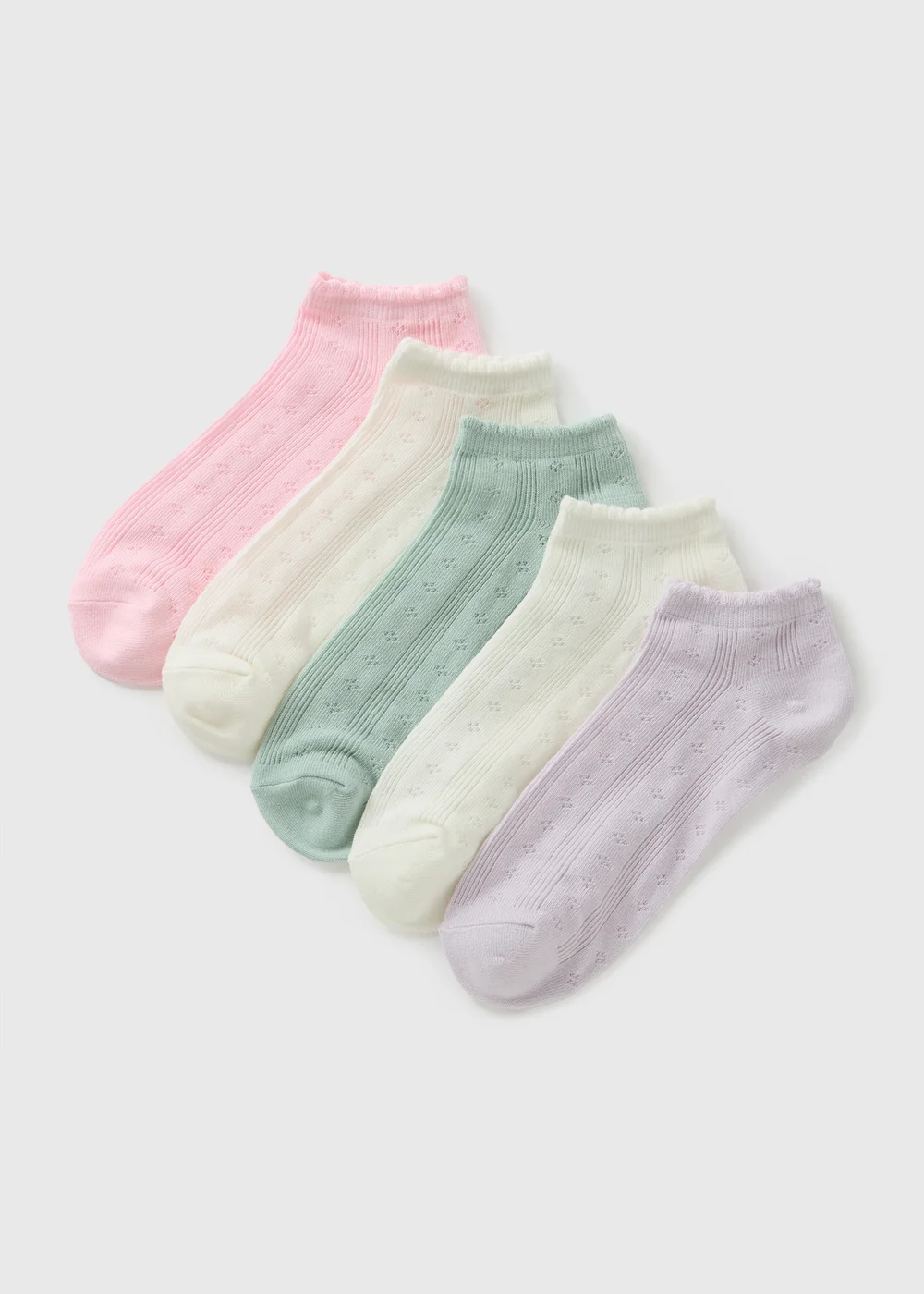 5 Pack Multicolour Pointelle Socks - One Size Image 1