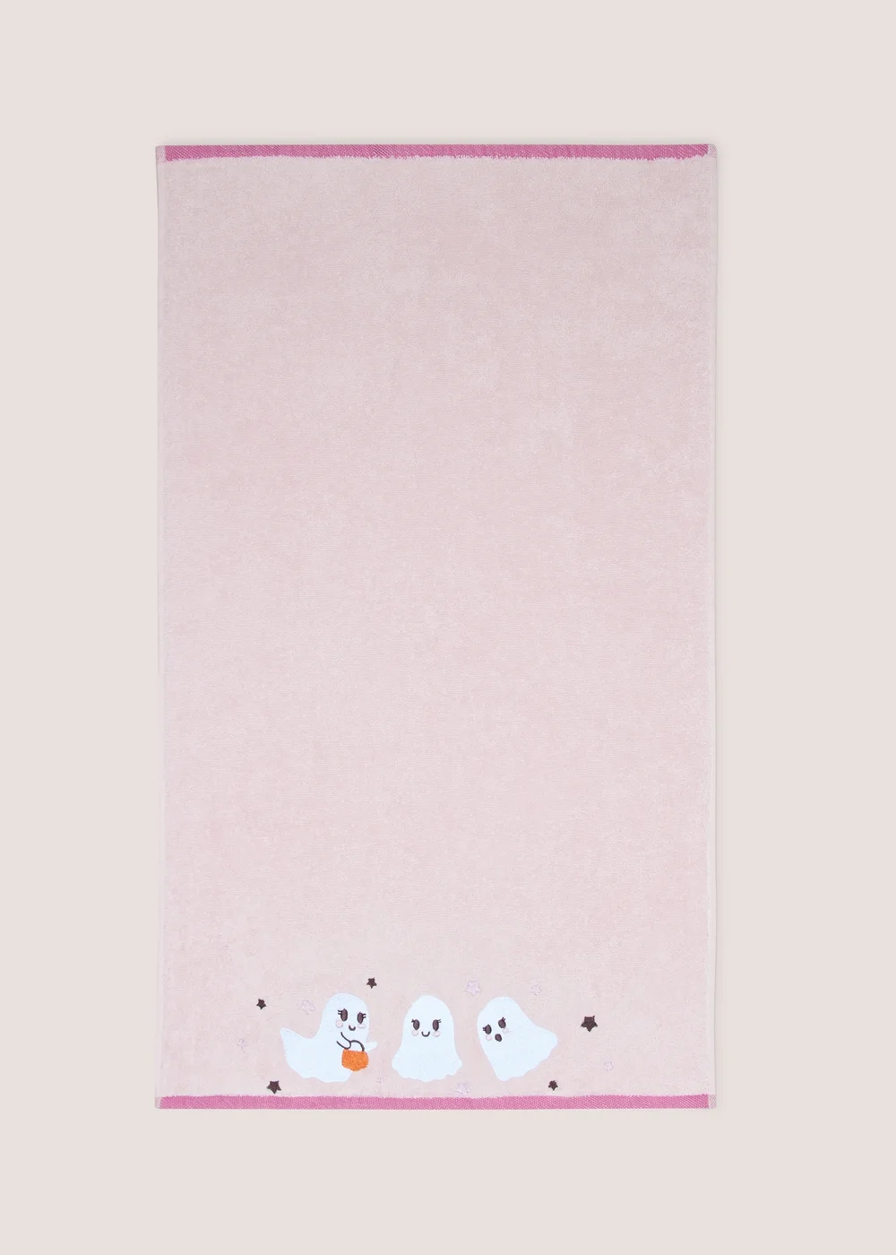 Pink Halloween Ghost Hand Towel - Hand Towel Image 1