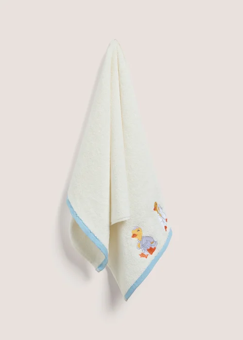Yellow Duck Embroidered Hand Towel - Hand Towel Image 1