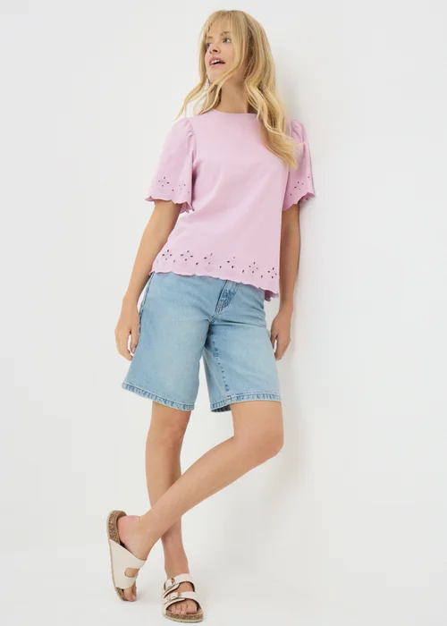 Lilac Floral Cut Out T-Shirt - 8 Image 3
