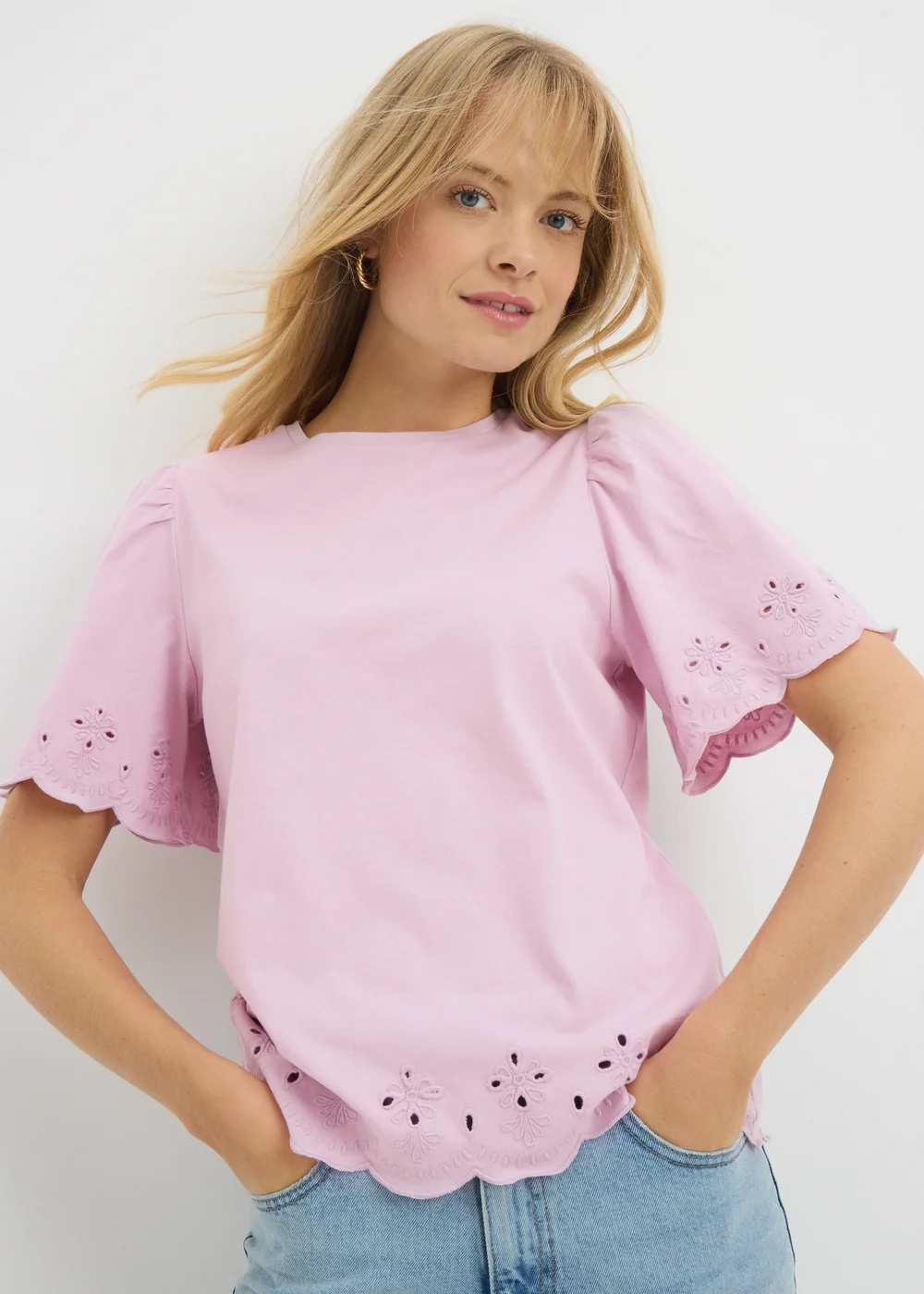 Lilac Floral Cut Out T-Shirt - 8 Image 1