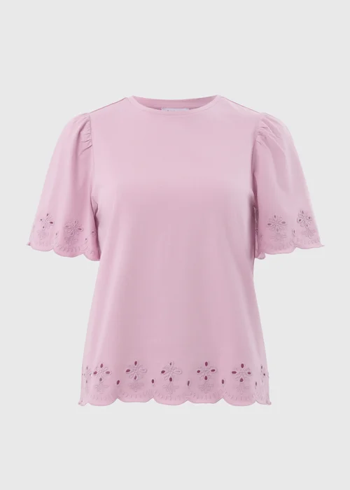 Lilac Floral Cut Out T-Shirt - 8 Image 4