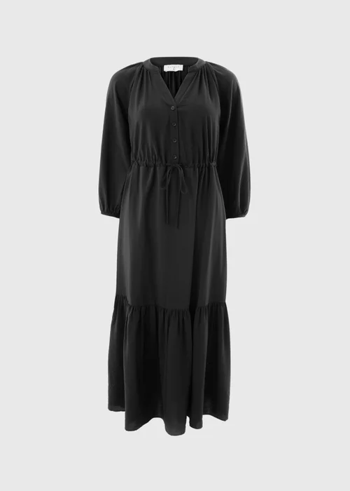 Black Solid Raglan Shirt Dress - 8 Image 4