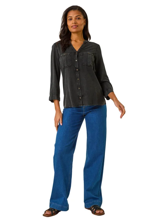 Roman Black Buttoned Pocket Shirt - 10 Image 2