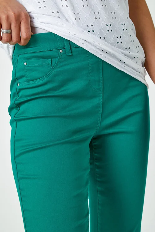 Roman Green Cropped Stretch Denim Jegging - 6 Image 4