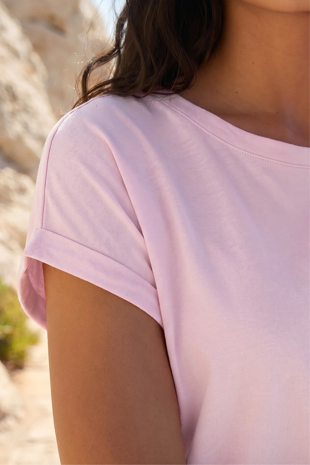 Roman Light Pink Plain Stretch Cotton Jersey T-Shirt - 14 Image 4