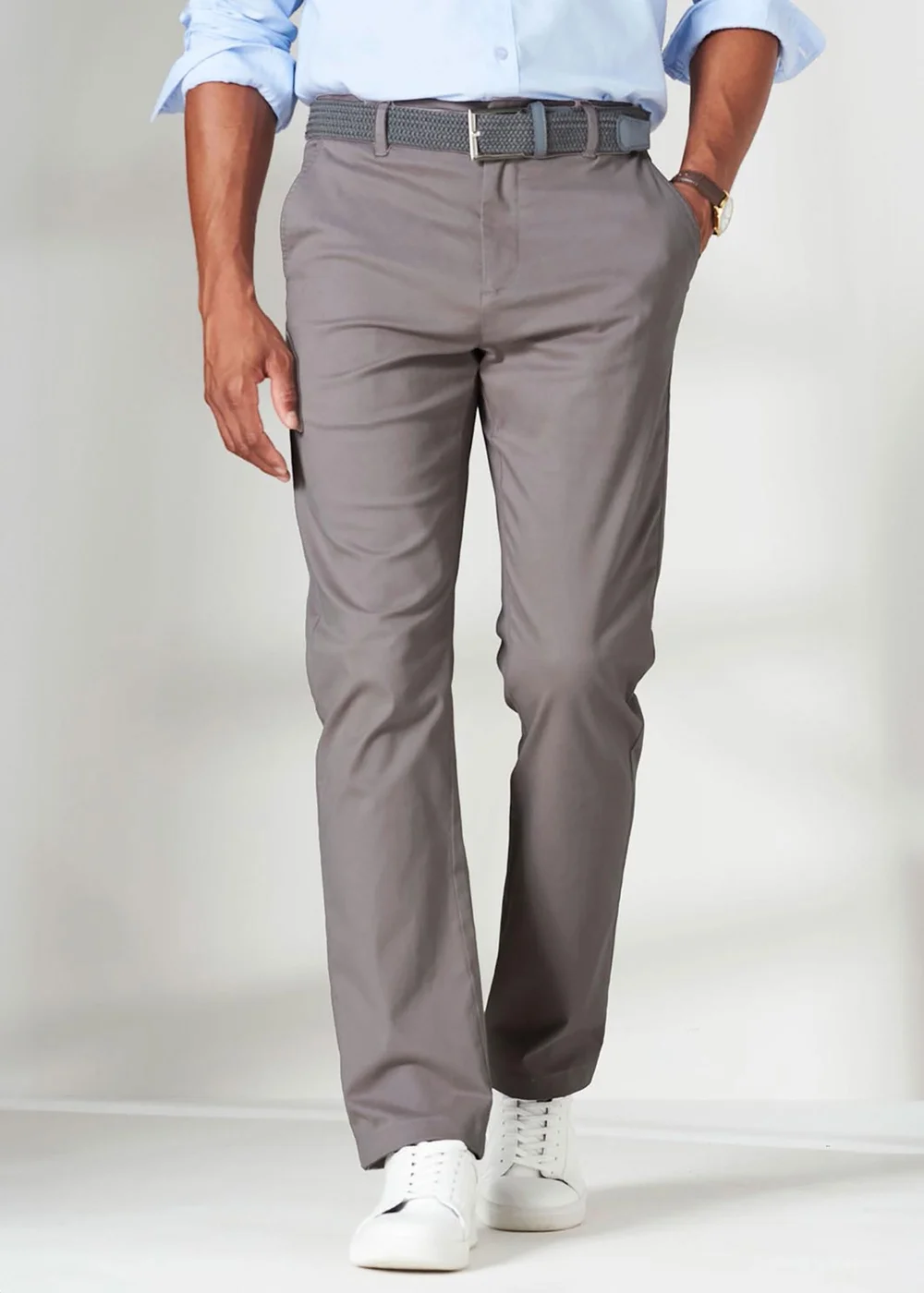 Cotton Traders Linen Flat Front Stretch Chino Trousers - 32/L33 Image 4