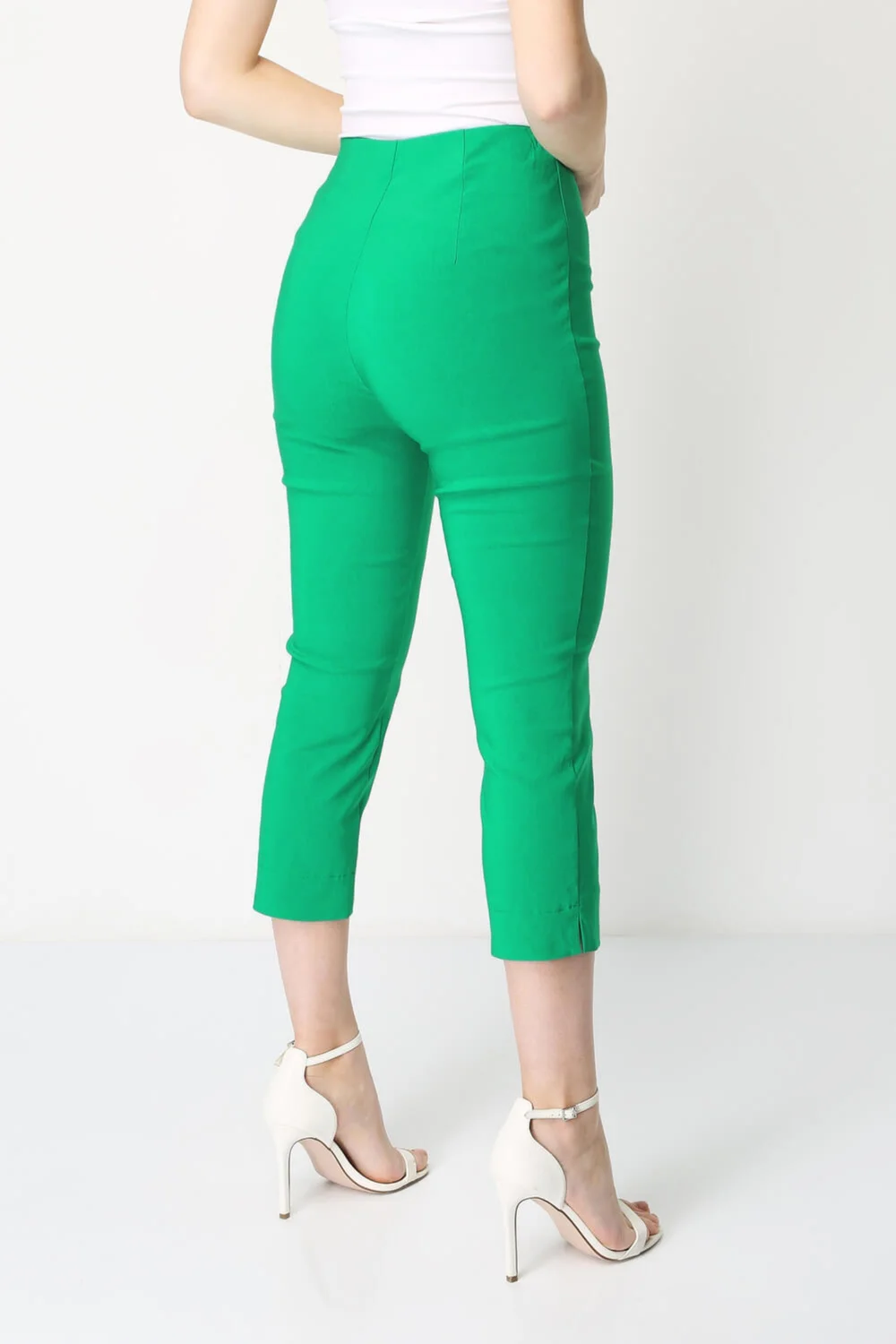 Roman Green Cropped Stretch Trouser Capri Summer Leggings 3/4 Pedal Pushers - 12 Image 2