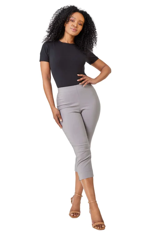 Roman Taupe Petite Cropped Stretch Trouser - 8 Image 1