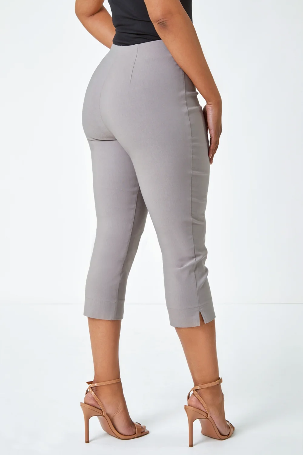Roman Taupe Petite Cropped Stretch Trouser - 8 Image 4