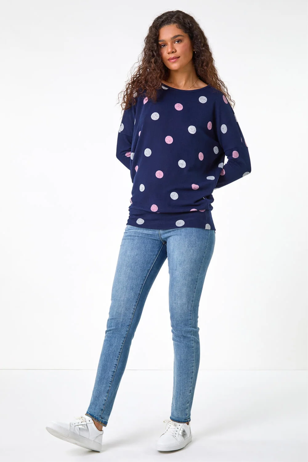 Roman Navy Spot Print Snit Top - 16 Image 2