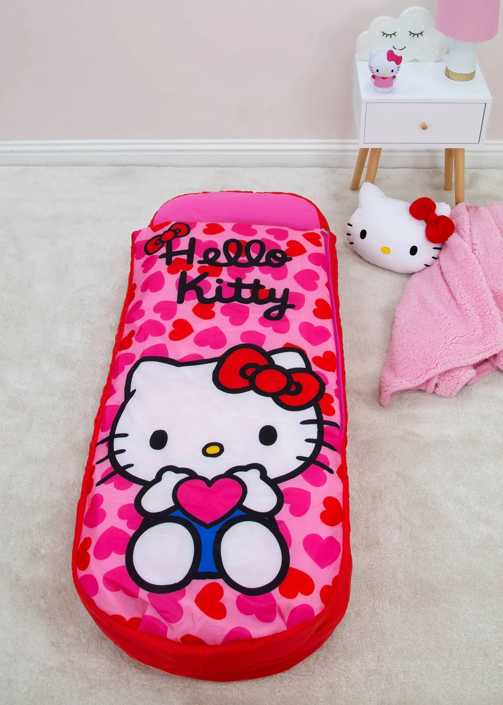 Hello Kitty Heart Inflatable Ready Bed Sleeping Bag - One Size Image 1