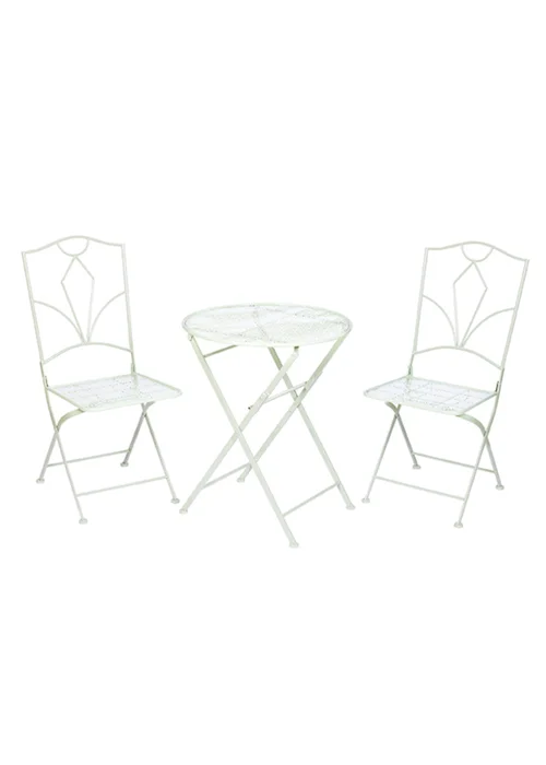 Premier Decorations Sage Green 2 Seater Metal Bistro Set - One Size Image 1