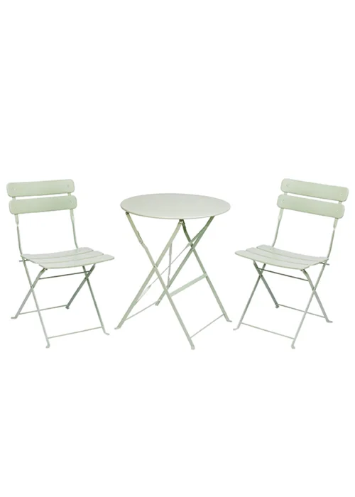 Premier Decorations Sage Green Reims 2 Seater Metal Bistro Set - One Size Image 1