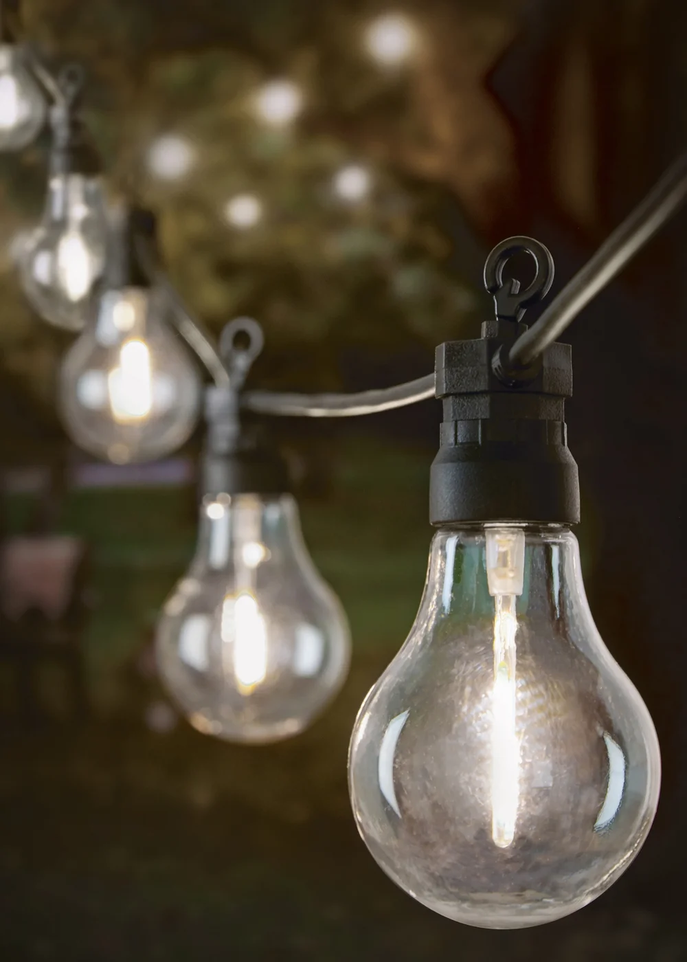 Premier Decorations 10 Cool White LED Connectable Round Bulb Festoon String Lights - One Size Image 1