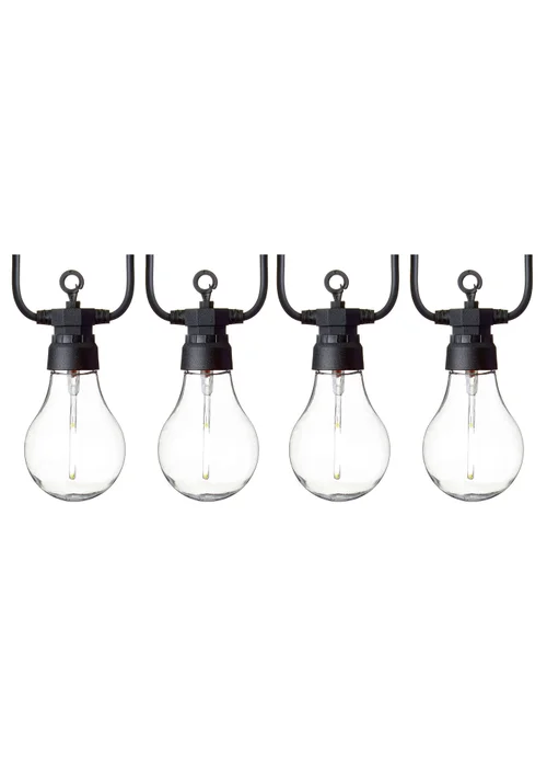 Premier Decorations 10 Cool White LED Connectable Round Bulb Festoon String Lights - One Size Image 2