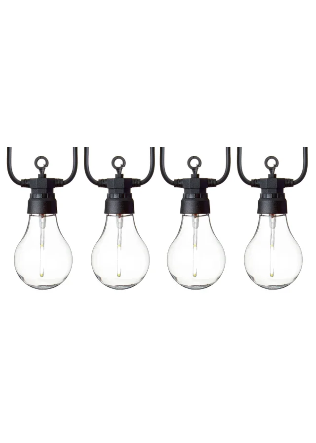 Premier Decorations 10 Cool White LED Connectable Round Bulb Festoon String Lights