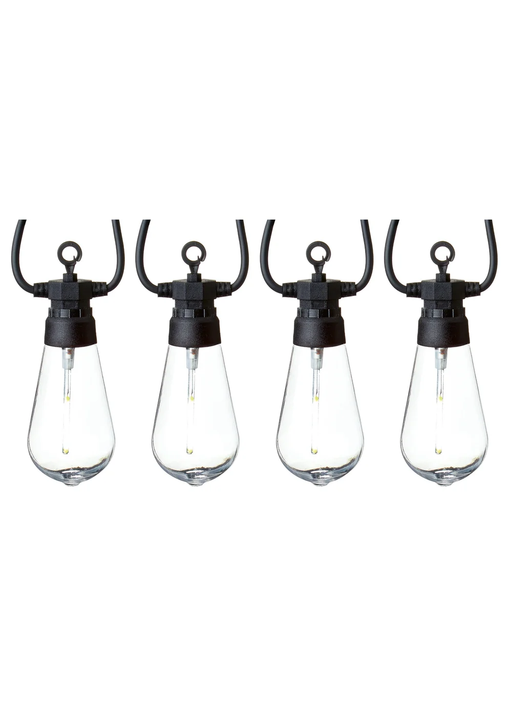Premier Decorations 10 Cool White LED Connectable Teardrop Bulb Festoon String Lights - One Size Image 2