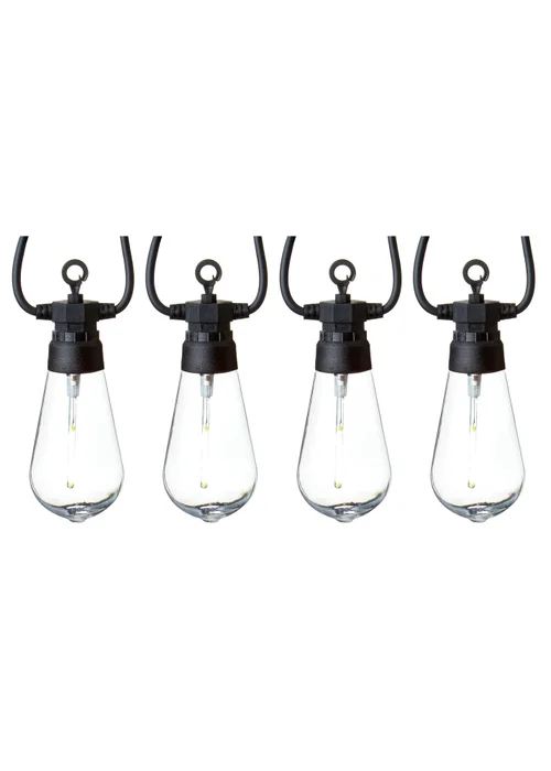 Premier Decorations 10 Cool White LED Connectable Teardrop Bulb Festoon String Lights - One Size Image 2