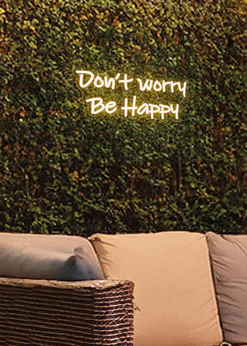 Premier Decorations LED Neon Don’t Worry Be Happy Wall Sign - One Size Image 3