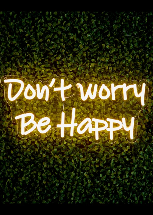 Premier Decorations LED Neon Don’t Worry Be Happy Wall Sign - One Size Image 1