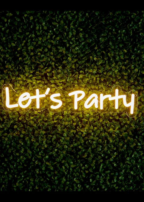 Premier Decorations LED Neon Lets Party Wall Sign - One Size Image 1