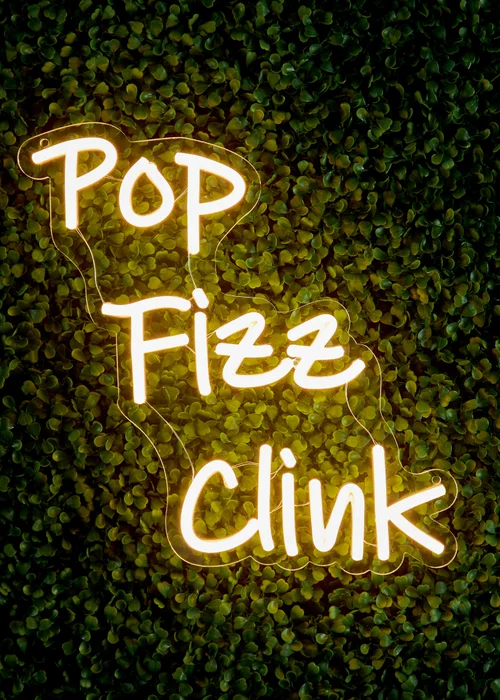 Premier Decorations LED Neon Pop Fizz Clink Wall Sign - One Size Image 1