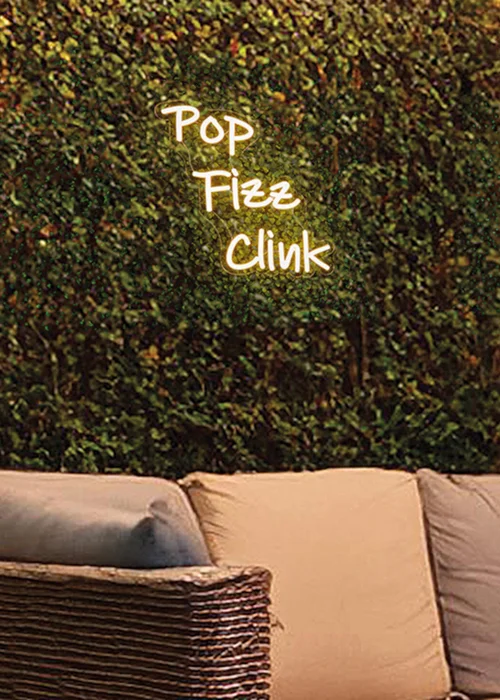 Premier Decorations LED Neon Pop Fizz Clink Wall Sign - One Size Image 3