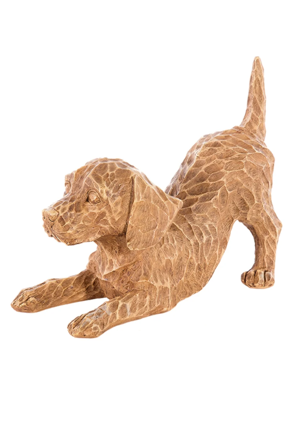 Premier Decorations Wood Cut Effect Playing Labrador Statue - One Size Image 1