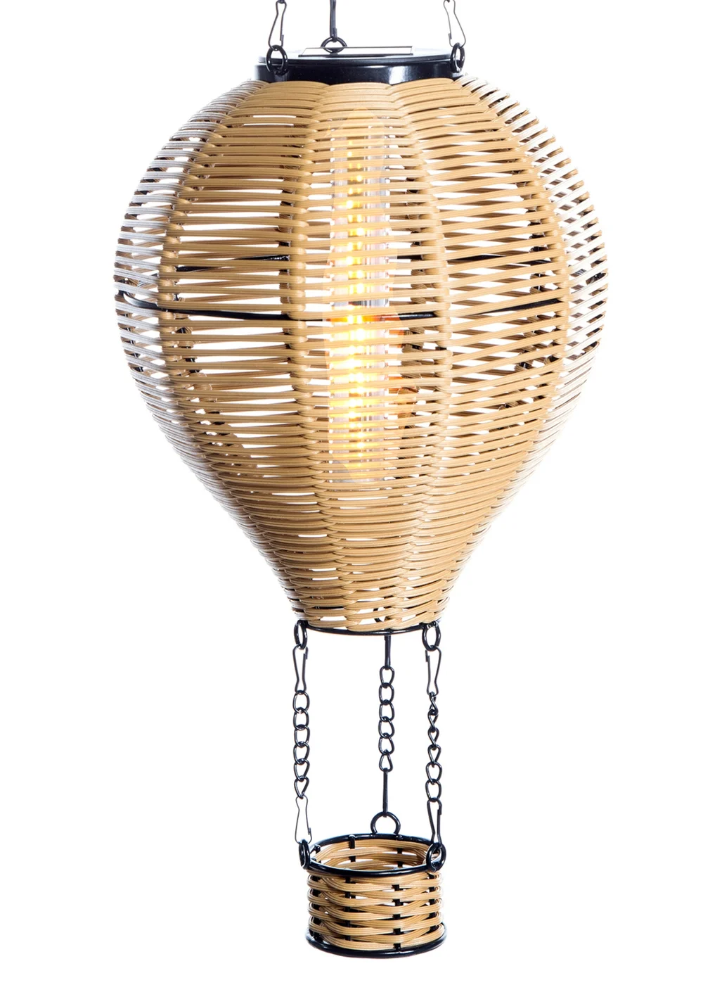 Premier Decorations 24 LED Solar Rattan Look Hanging Balloon Light - One Size Image 2