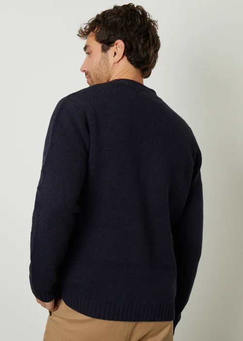Threadbare Navy Knitted V-Neck Cardigan - M Image 2