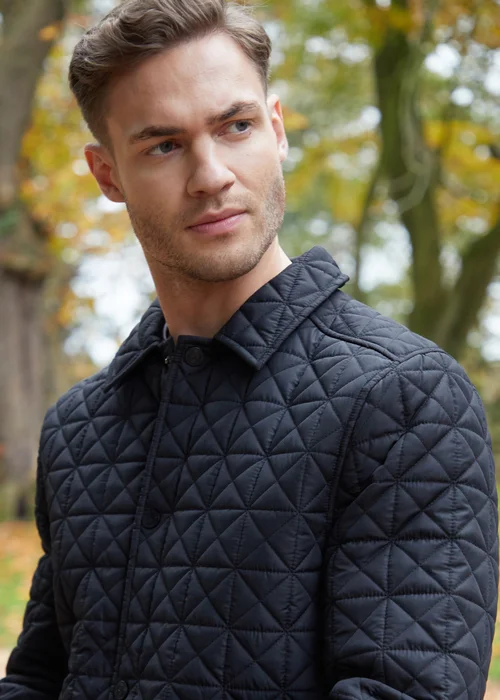Threadbare Black Lightweight Collared Quilted Jacket - S Image 3